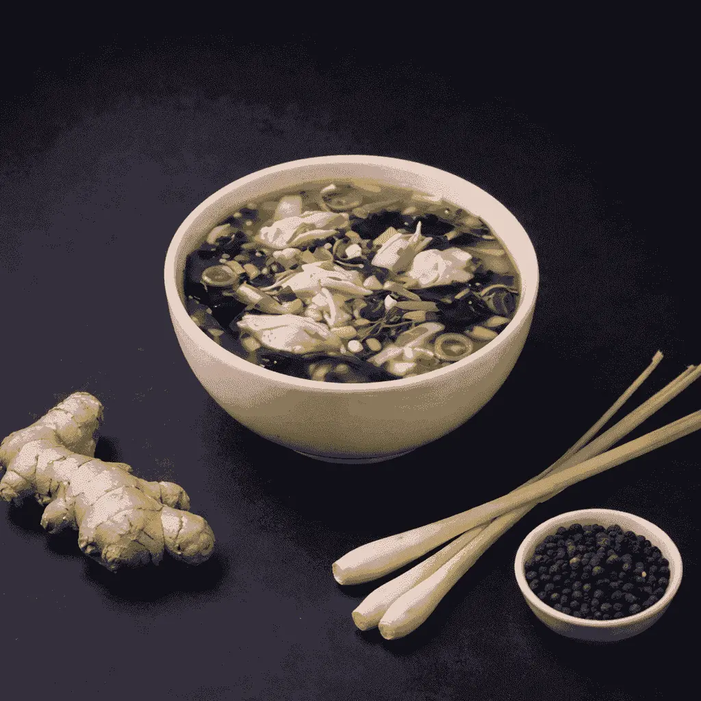 1-MISO SUPPE :Mit Krabbenfleisch, Seetang und Zwiebeln 16, 17