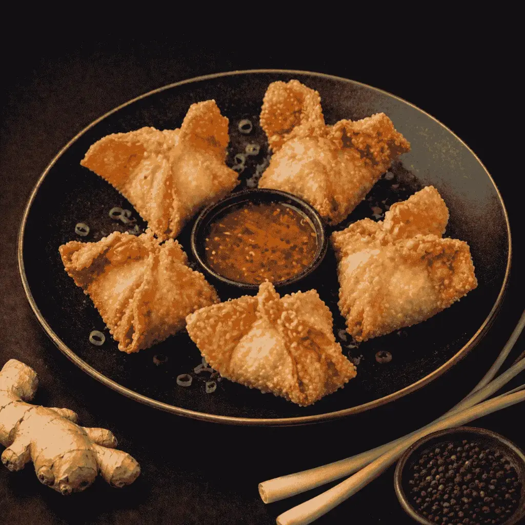 14-WANTAN CHIEN (Gebacken) Teigtaschen mit Fleischfüllung (5Stück) A, 14, 5, A1