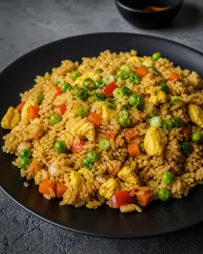 [100-E] 100E - Gebratener Reis mit Ei und Gemüse : Vegetarisch A, C, 5, A1